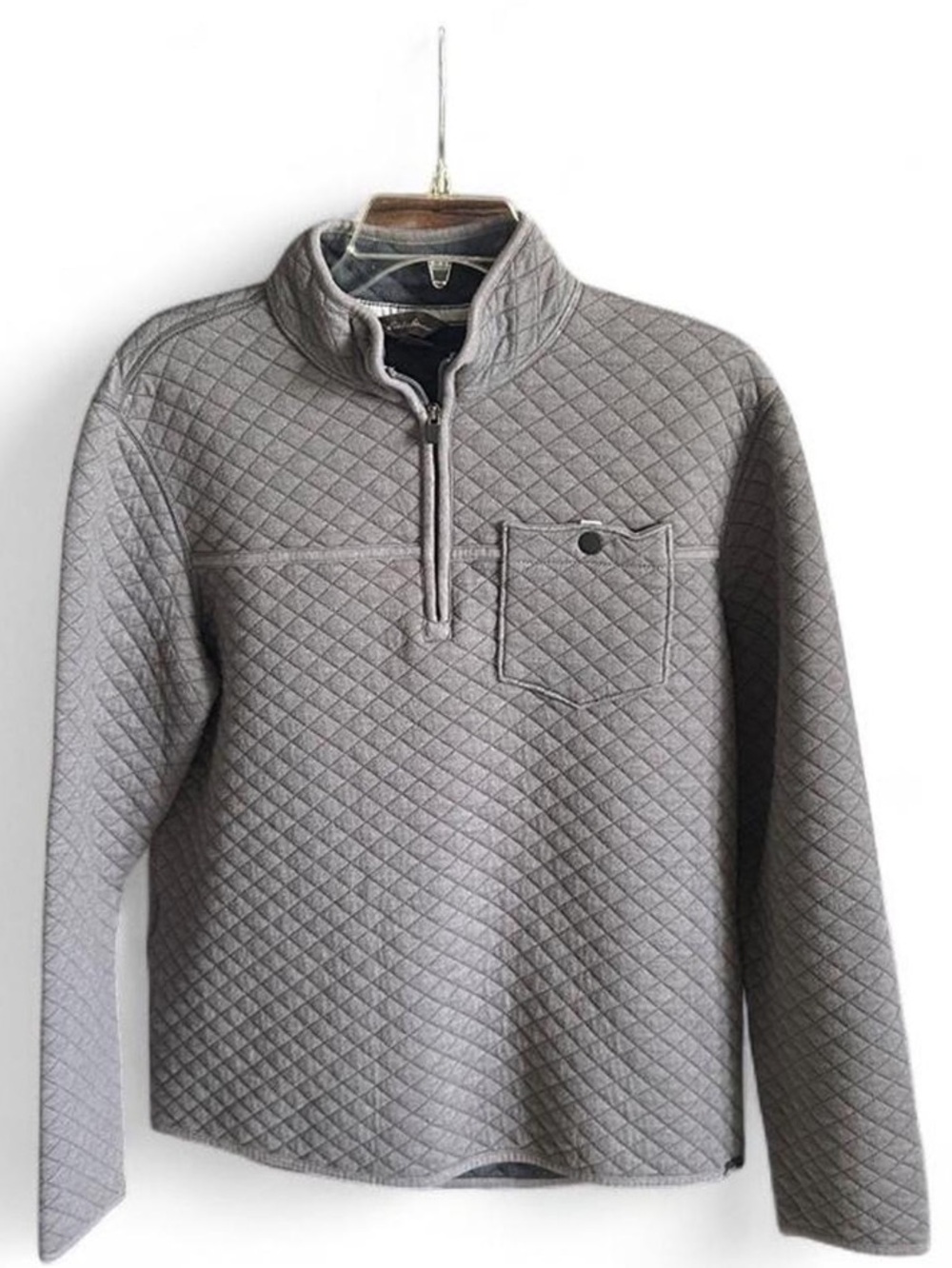 Eddie Bauer Quilted 1/4 Zip Pullover - Gray